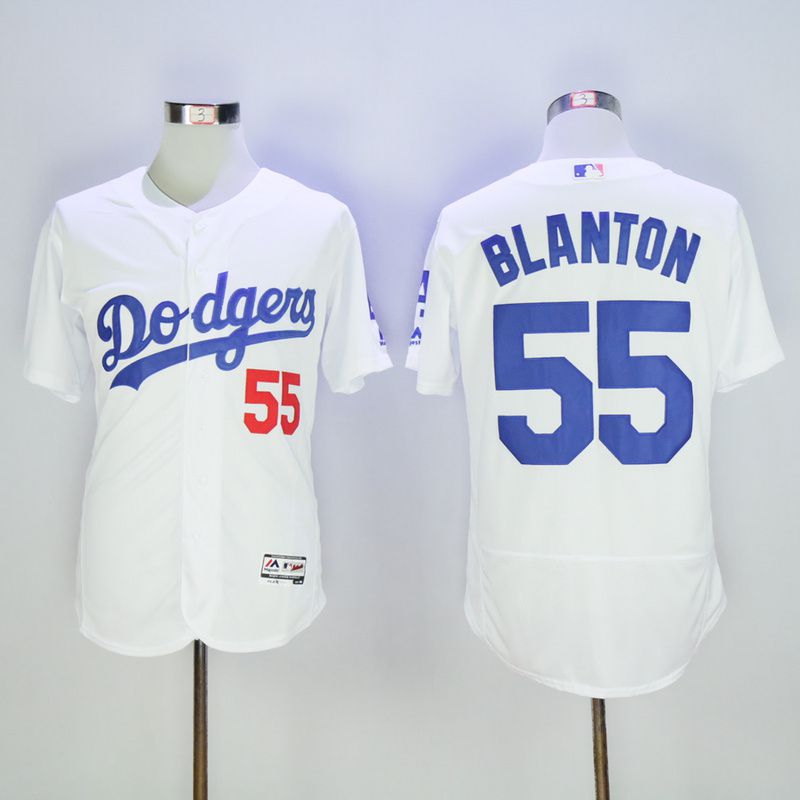 Men Los Angeles Dodgers #55 Blanton White Elite MLB Jerseys